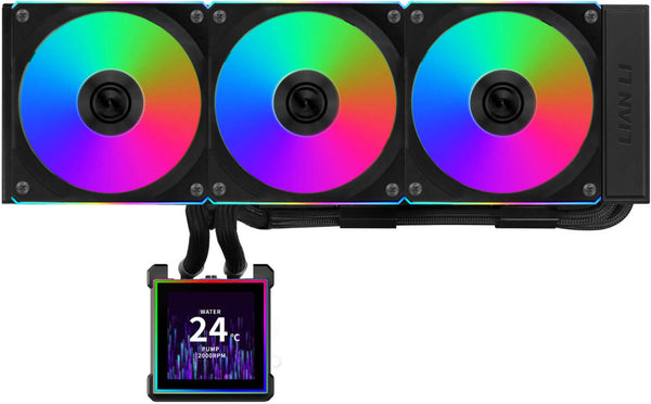 Lian Li HydroShift II LCD-S 360CL AIO Liquid CPU Cooler – 3x Pre-Installed UNI FAN CL Wireless Fans, Black