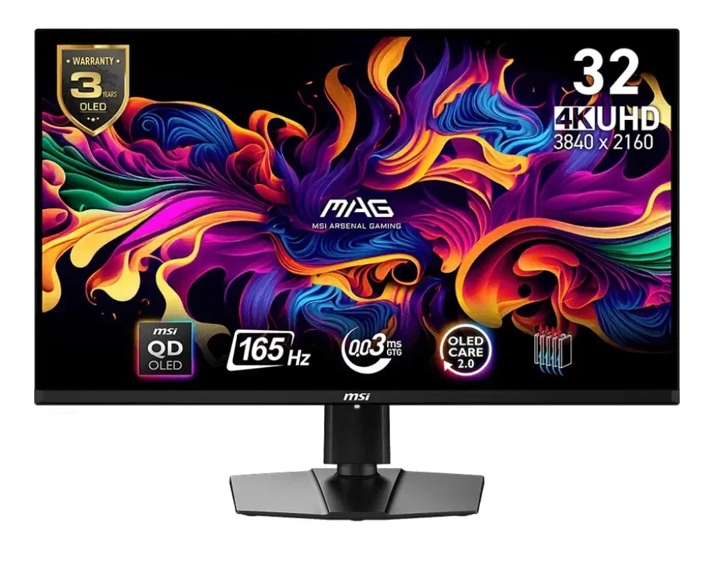 MSI 32 Inch MAG 321UP QD-OLED (3840x2160) Flat 165Hz 0.03MS Gaming Monitor - Anigma