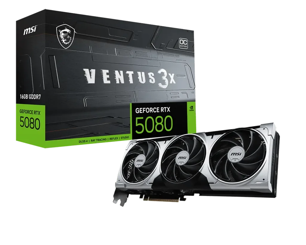 MSI VENTUS GeForce RTX 5080 16GB GDDR7 3X OC PLUS