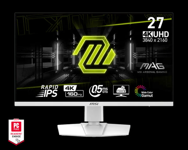 MSI 27 Inch MAG 274URFW (3840x2160) Rapid IPS Flat 160Hz 1MS Gaming Monitor - Anigma