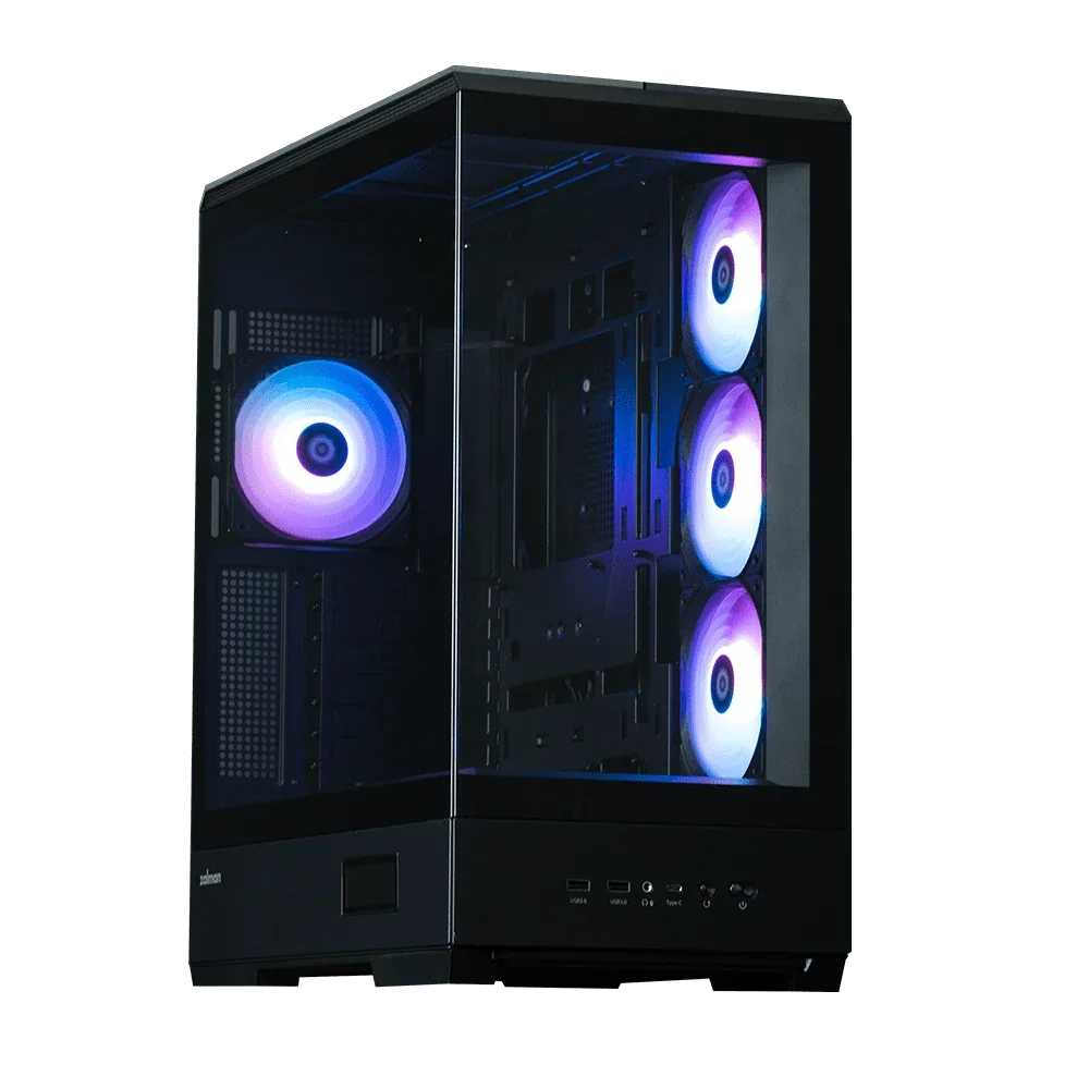 GHE Zalman P50 DS ATX Gehäuse Tempered Glass Panoramic View - Schwarz