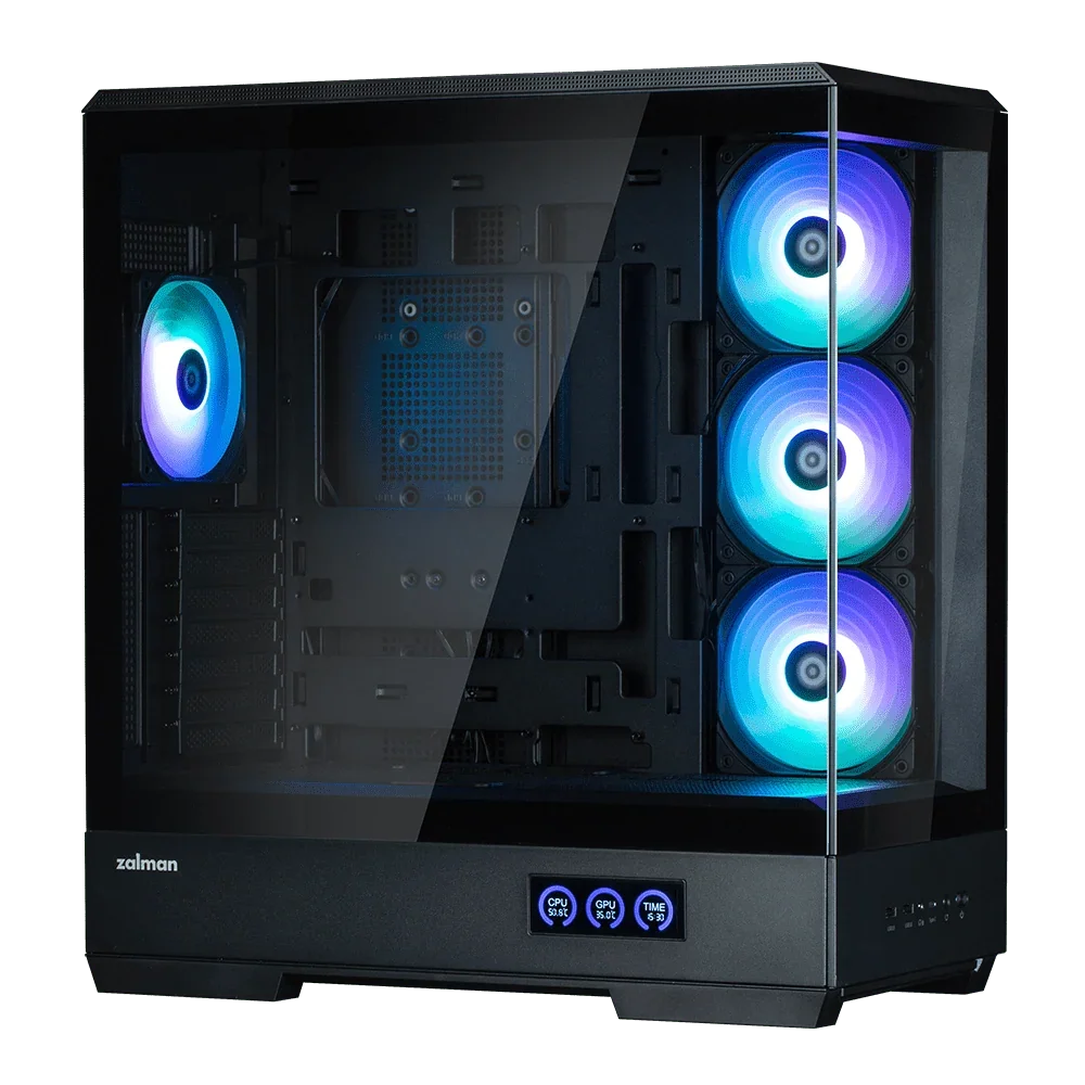 GHE Zalman P50 DS ATX Gehäuse Tempered Glass Panoramic View - Schwarz
