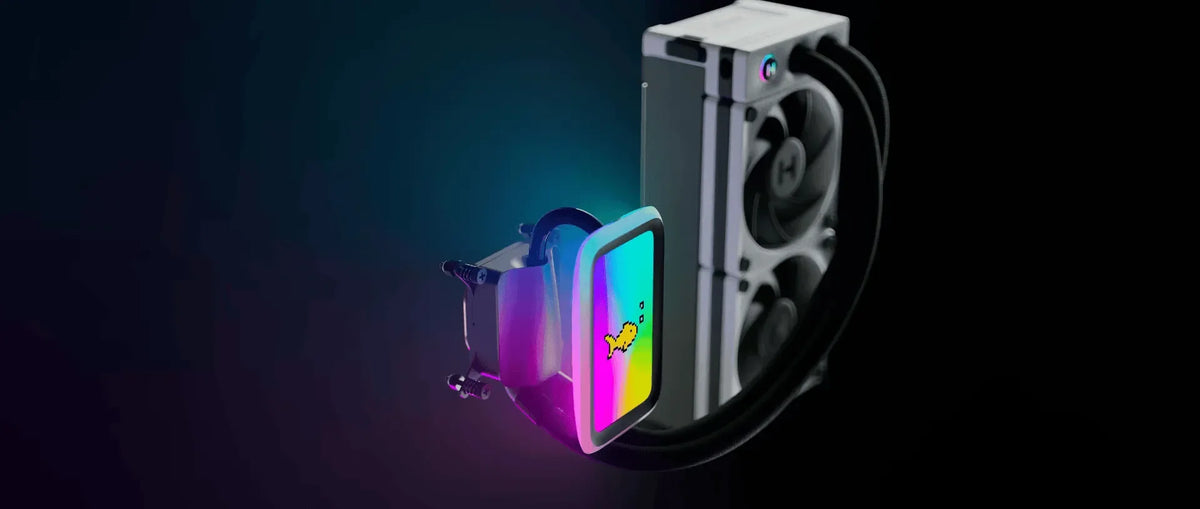 Hyte THICC Q60 240MM Digital and Dual Pump AIO Liquid Cooler (White) - Anigma
