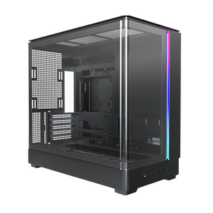 Montech KING 15 PRO Black – Micro-ATX Dual-Chamber PC Case, 15° Curved Tempered Glass, 4x ARGB PWM Fans Pre-installed