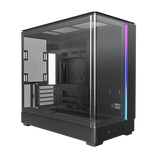 Montech KING 15 PRO Black – Micro-ATX Dual-Chamber PC Case, 15° Curved Tempered Glass, 4x ARGB PWM Fans Pre-installed