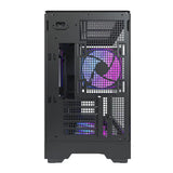 Montech KING 15 PRO Black – Micro-ATX Dual-Chamber PC Case, 15° Curved Tempered Glass, 4x ARGB PWM Fans Pre-installed