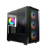 MONTECH X5M - Micro ATX Gaming PC Case, High Airflow, 4x120mm ARGB Fans Pre-Installed, Glass Side Panel, Carbon Fiber Print Accents, Black