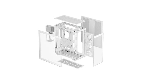 Deepcool CH780 Panoramic Dual Chamber Case White (3x 140mm ARGB Fans Included)