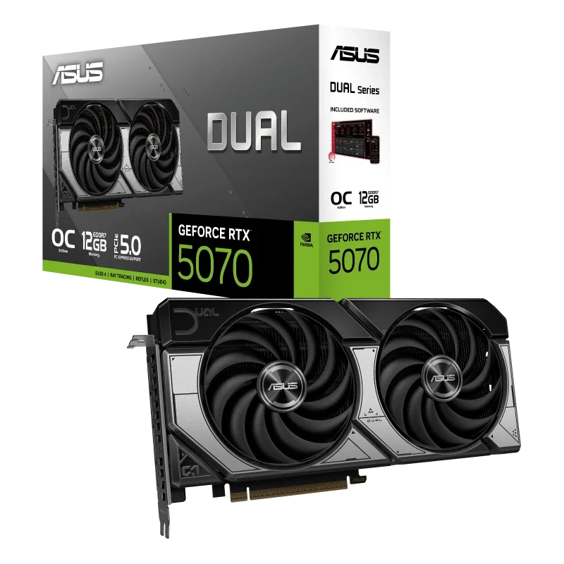ASUS Dual GeForce RTX 5070 12GB GDDR7 OC Edition PCIe 5.0 Graphics Card