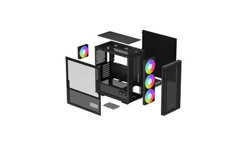 DEEPCOOL CH560 DIGITAL Mid Tower Case Black (3x 140mm ARGB Fans Included + 1x 120mm ARGB Fans Included)