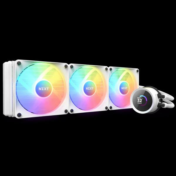 NZXT Kraken 360mm LCD Display RGB Connector AIO RGB with RGB Fans CPU Liquid Cooler White - Anigma