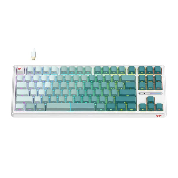 HAVIT KB901L Gradient Side-Printed Keycaps RGB Gaming Mechanical Keyboard