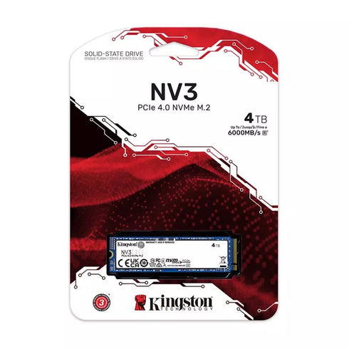 Kingston 4TB PCIe 4.0 NV3 NVMe M.2 2280 SSD - Anigma