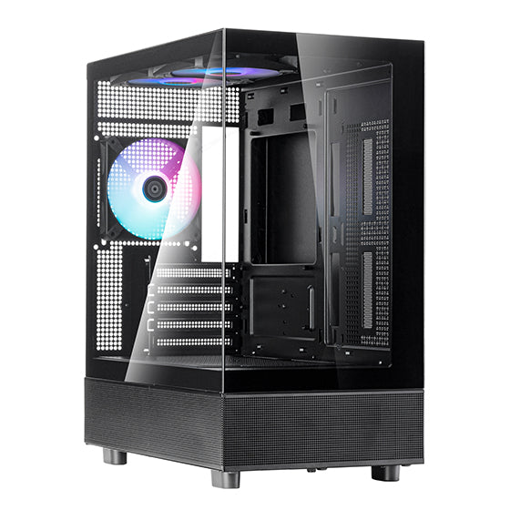 SilverStone Lucid 04 Panoramic Micro-ATX Mini Tower Case (3 x 120MM Fans Included)
