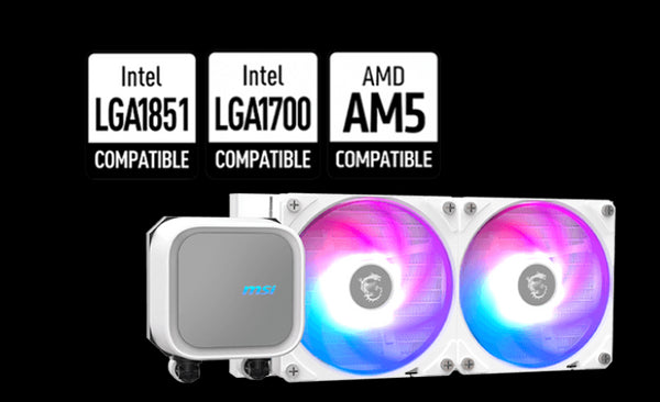 MSI MAG CORELIQUID A13 240mm ARGB fans CPU Liquid Cooler - White