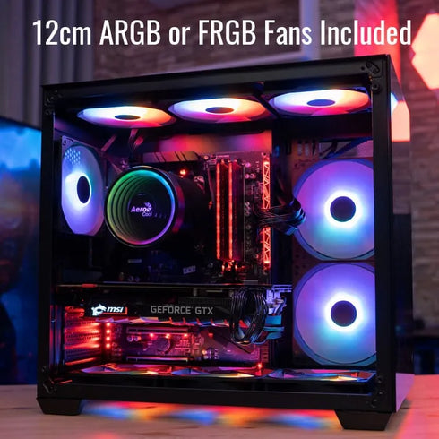 Aerocool Dryft Mid-Tower Gaming Case (6x 120mm ARGB Fans Included)