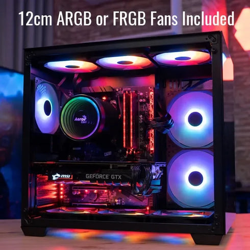 Aerocool Dryft Mid-Tower Gaming Case (6x 120mm ARGB Fans Included) - Anigma