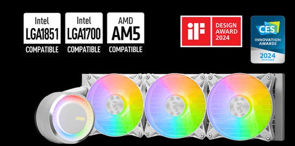 MSI MAG CORELIQUID E360 ARGB AIO CPU Liquid Cooler White