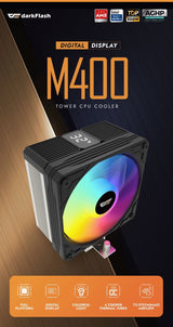 darkFlash M400 Digital Display Tower CPU Cooler - Front View