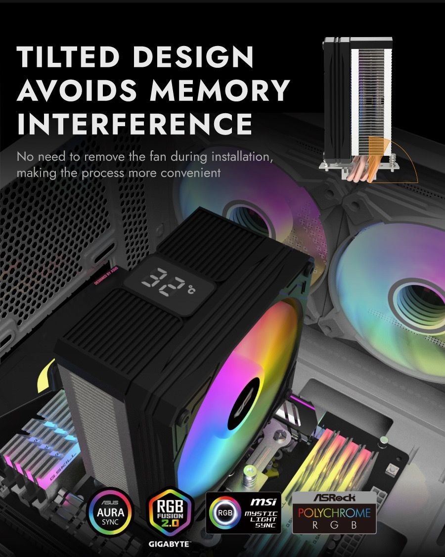 darkFlash M400 Digital Display Tower CPU Cooler