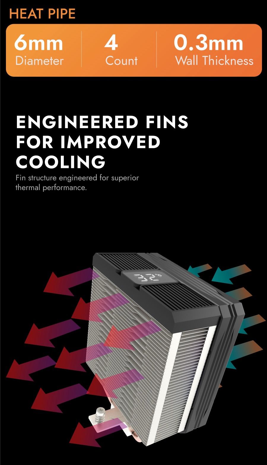 darkFlash M400 Digital Display Tower CPU Cooler