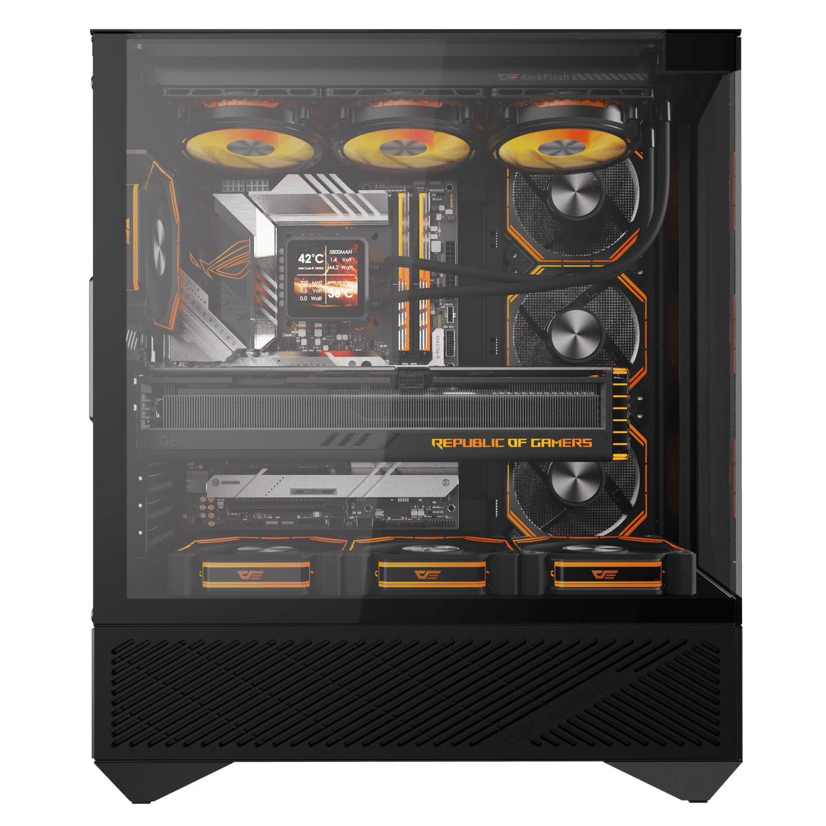 darkFlash DY460 ATX PC Case - Built