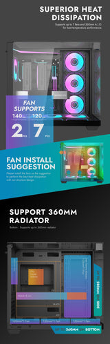 darkFlash TH285 ATX PC Case - Detail