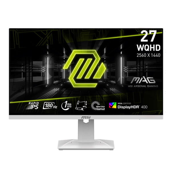 MSI 27 Inch MAG 274QRFW (2560x1440) Rapid IPS Flat 180Hz 1MS Gaming Monitor White