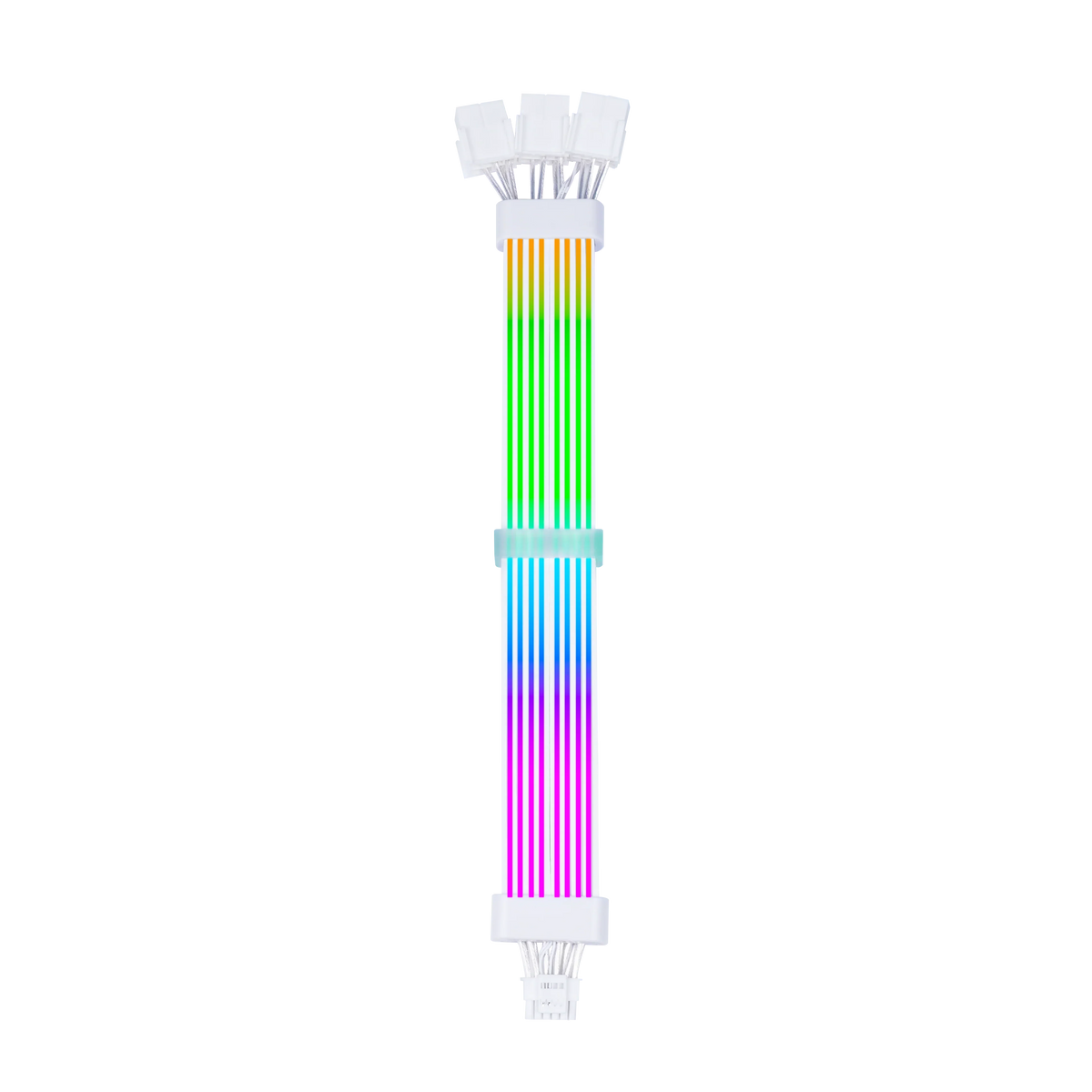 Acegeek Sleeved AC124 ARGB 12+4 Pin Extender Cable, White - Anigma