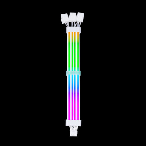 Acegeek Sleeved AC124 ARGB 12+4 Pin Extender Cable, White - Anigma
