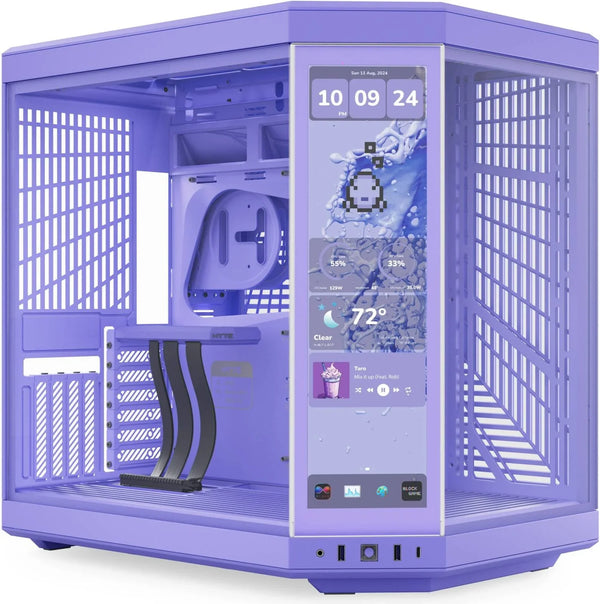 HYTE Y70 Touch Infinite Dual Chamber Mid-Tower Gaming Case - Taro Milk (No Fans Included)