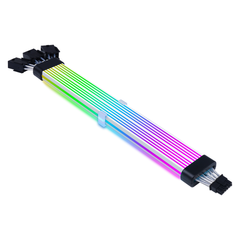 Acegeek Sleeved AC124 ARGB 12+4 Pin Extender Cable, Black - Anigma