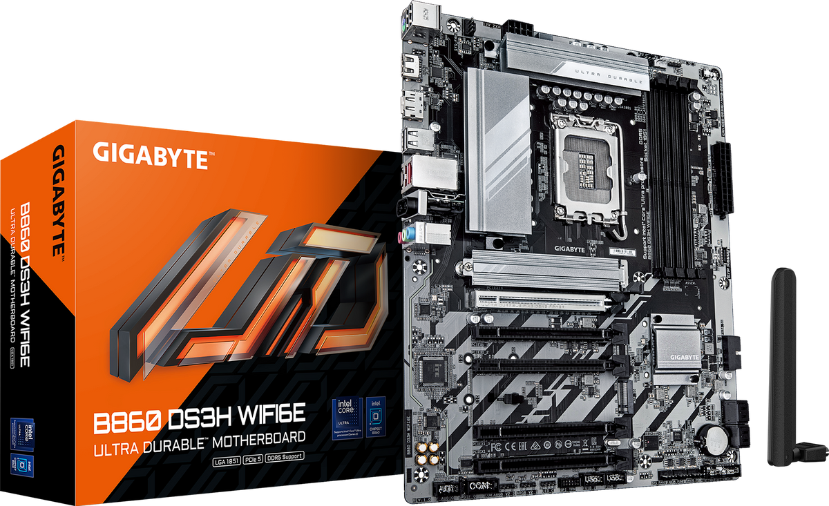 GIGABYTE B860 DS3H WIFI6E - Front View