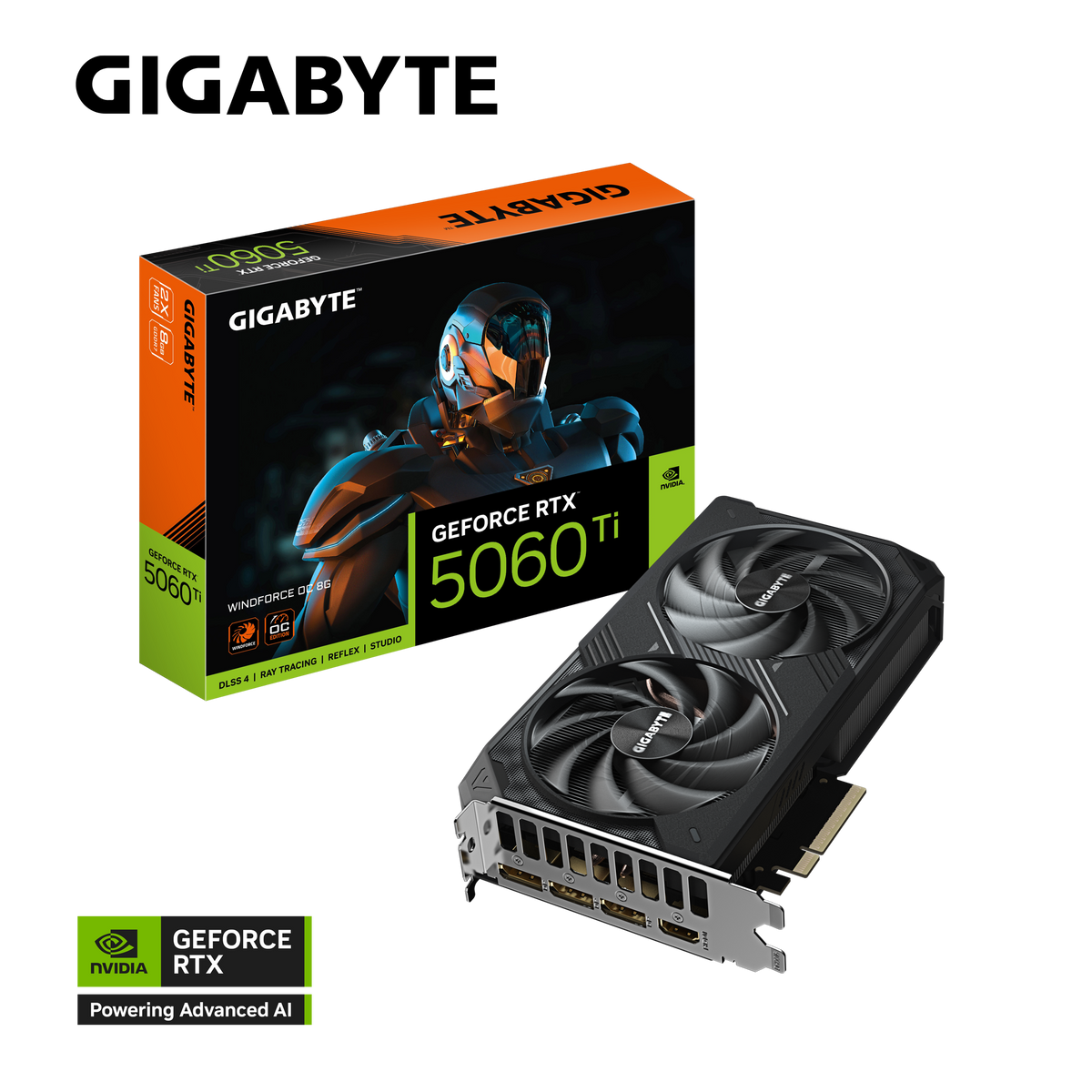 GIGABYTE RTX 5060 Ti WINDFORCE OC 8G - Side View