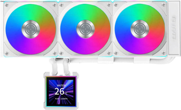 Lian Li HydroShift II LCD-S 360CL AIO Liquid CPU Cooler – 3x Pre-Installed UNI FAN CL Wireless Fans, White