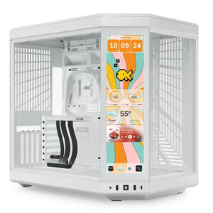 HYTE Y70 Touch Infinite Dual Chamber Mid-Tower Gaming Case - Snow White (No Fans Included)