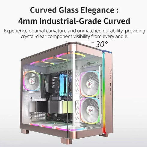 Montech KING 95 PRO Rose Gold (6 ARGB Fans Included) - Anigma