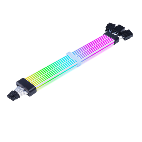 Acegeek Sleeved AC124 ARGB 12+4 Pin Extender Cable, Black - Anigma
