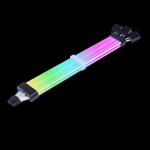 Acegeek Sleeved AC124 ARGB 12+4 Pin Extender Cable, Black - Anigma