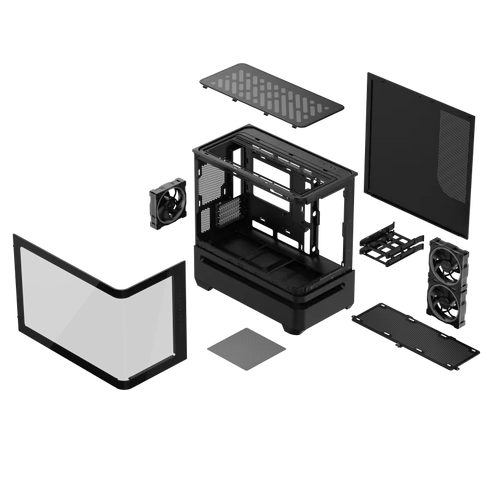 ASUS Prime AP202 ARGB Mid Tower Case Black (Fans Included) - Anigma
