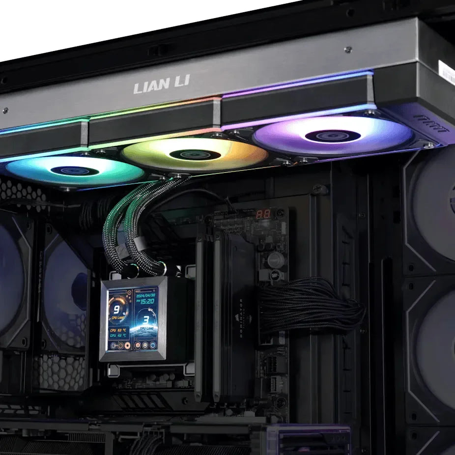 Lian Li HydroShift 360R LCD 360mm ARGB AIO Liquid CPU Cooler Black - Anigma