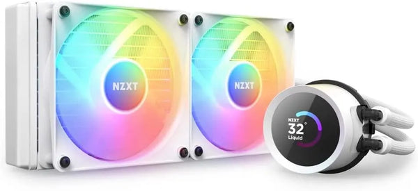 NZXT Kraken 240mm LCD Display RGB Connector AIO RGB with RGB Fans CPU Liquid Cooler White - Anigma