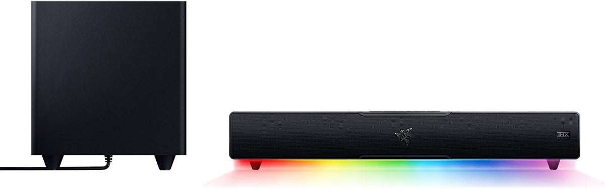 Razer Leviathan V2 Multi-Driver Gaming Soundbar and Subwoofer | THX Spatial Audio | Bluetooth 5.2 | 18-Zone Chroma RGB
