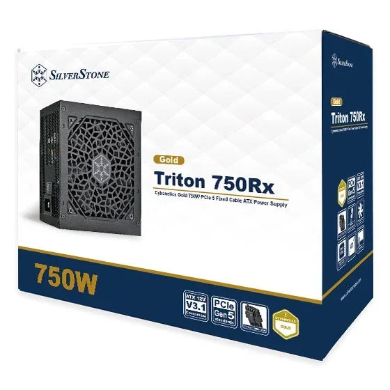 Silverstone Triton 750Rx ATX 3.1 PCIe 5 Cybenetics Gold 750W Power Supply - Anigma