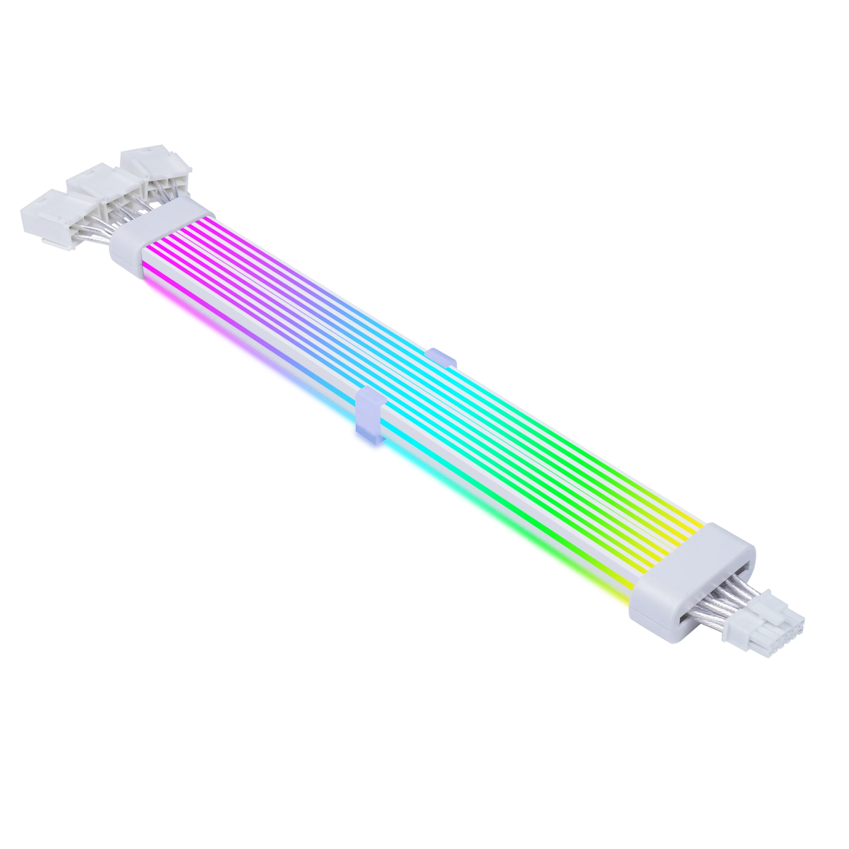 Acegeek Sleeved AC124 ARGB 12+4 Pin Extender Cable, White - Anigma