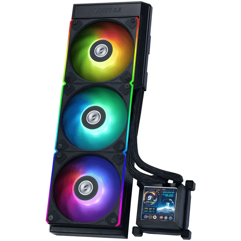 Lian Li HydroShift 360R LCD 360mm ARGB AIO Liquid CPU Cooler Black - Anigma