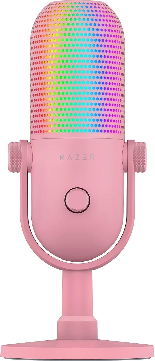 Razer Seiren V3 Chroma USB Condenser 32-Bit DSP AI Streaming Microphone - Quartz