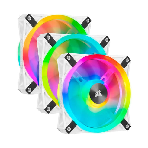 Corsair QL120 120mm RGB White (1 Pack) (3 Fans In Total) - Anigma