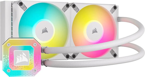 CORSAIR iCUE H100i ELITE CAPELLIX XT RGB 240mm AIO CPU Liquid Cooler White - Anigma