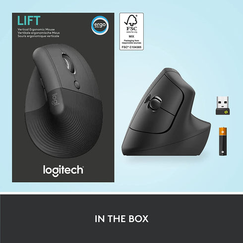 Logitech Lift Vertical Ergonomic Mouse Graphite